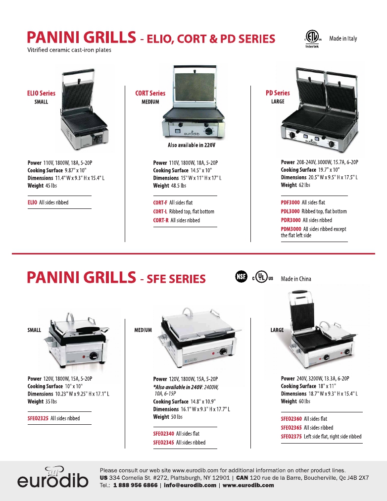 Eurodib PDF3000 Panini Grills