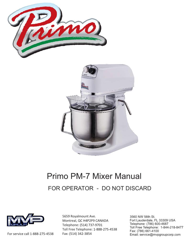 7 Quart Mixer Primo PM-7