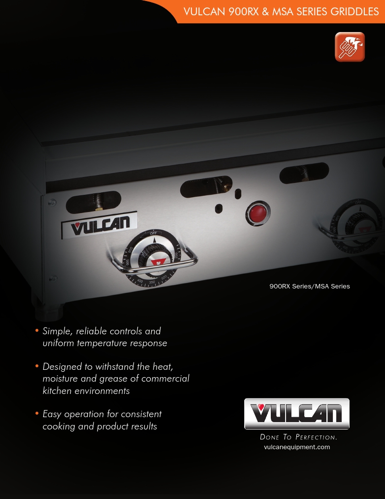 Vulcan MSA48-C0100P-LP Commercial Gas Griddle Flat Top Grill Specsheet