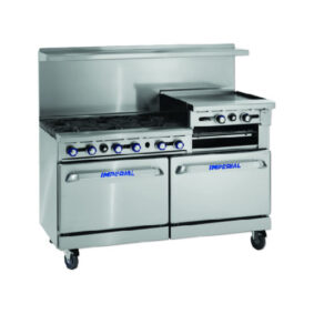 Imperial IR-6-RG24-C Gas 6 Burner 60" Range With 24" Griddle & 2 Standard Ovens
