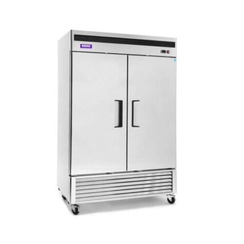 solid door reach in freezer 54"