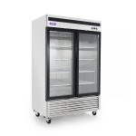 Double Glass Door Refrigerator 54" - Stainless Steel