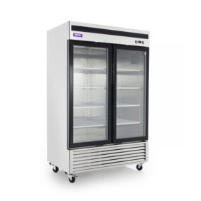 Double Glass Door Refrigerator 54" - Stainless Steel