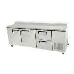 93" Double Door Double Drawer Pizza Prep Table
