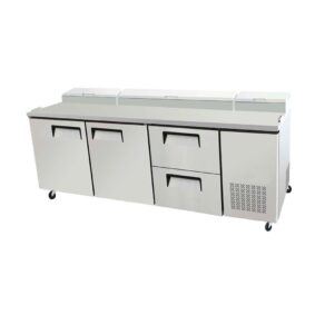 93" Double Door Double Drawer Pizza Prep Table
