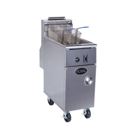 Royal RHEF-45-EM 45lb Gas High Efficiency Floor Fryer with Electro Mechanical Thermostat