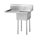 EFI SI824-1L 24" x 24" One Compartment Sink with Left Drainboard