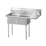 EFI SI818-2R 18" x 18" Two Compartment Sink with Right Drainboard