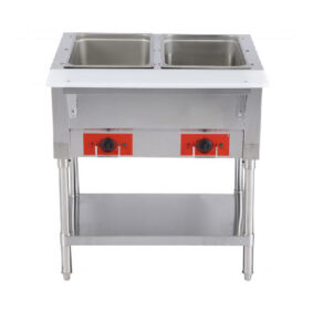 Omcan FW-CN-0002 30" Electric Steam Table with Cutting Board & Undershelf