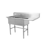 Thorinox TDS-1818-R18 18" x 18" Two Compartment Sink with Right Drainboard