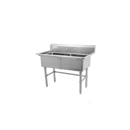 Thorinox TDS-2424-0 24" x 24" Two Compartment Sink with No Drainboard - Image 1