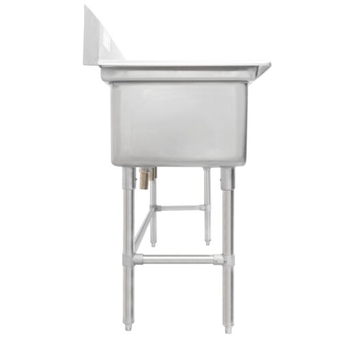 Thorinox TTS-1818-0 18" x 18" Corner Drain Three Compartment Sink with No Drainboard - Image 3