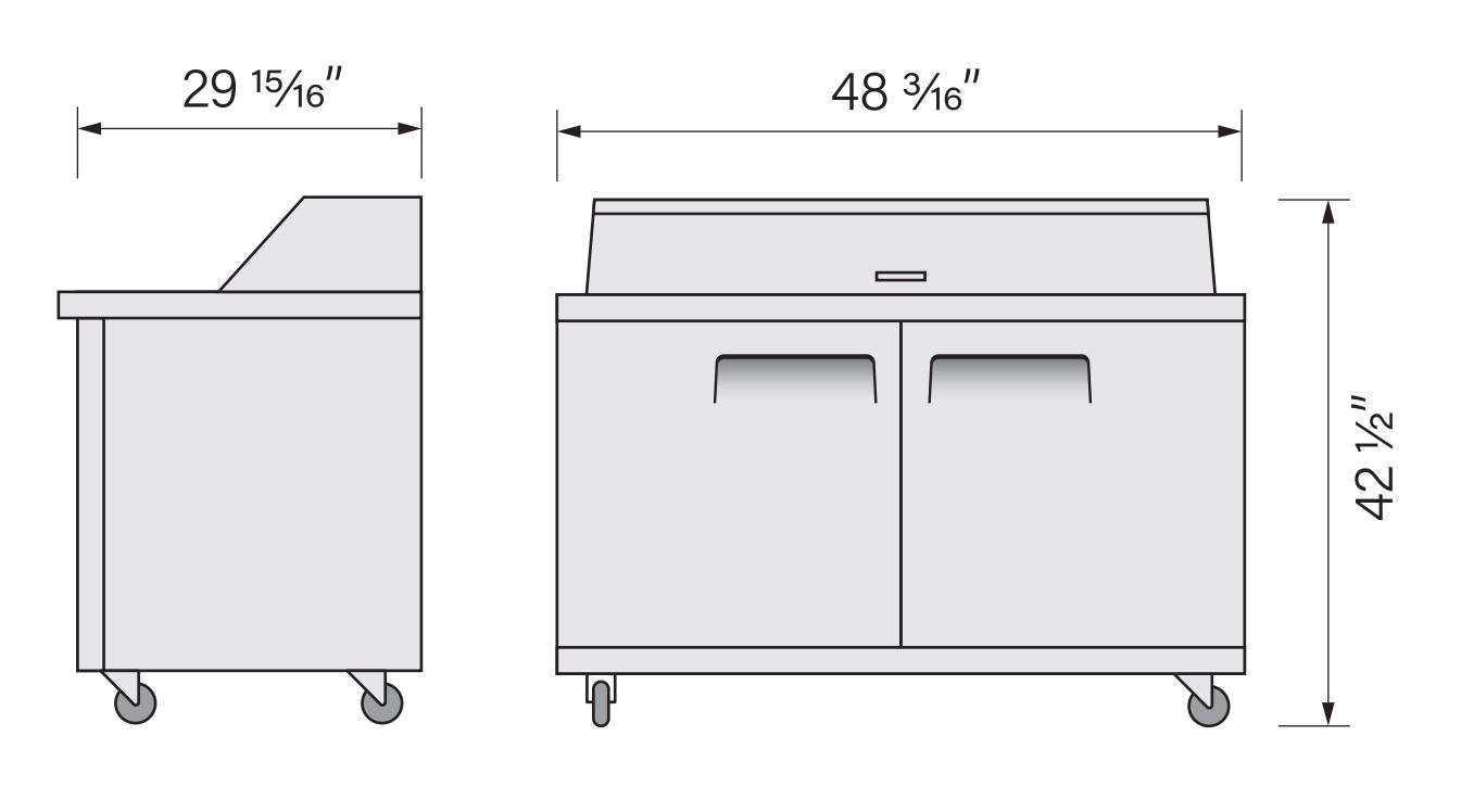 Two Door Sandwich Prep Refrigerator