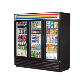 True GDM-69-HC-LD Three Sliding Door Glass Refrigerator Merchandiser 78"