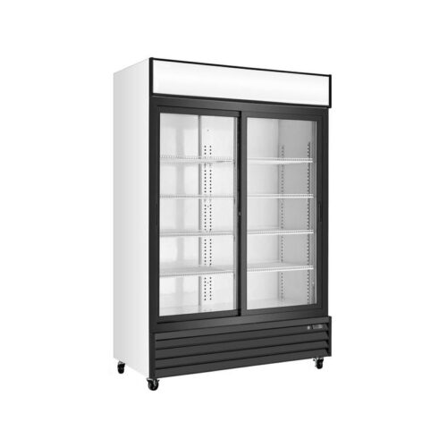 54" White Double Glass Door Reach-In Freezer - Image 1