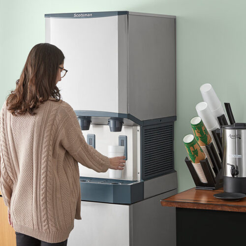 Scotsman HID540W-1 Meridian Countertop Water Cooled Ice Machine and Water Dispenser - 40 lb. Bin Storage - Image 2