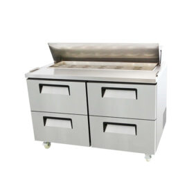 48" Refrigerated Four Drawer Salad Prep Table
