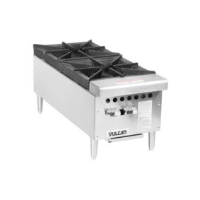 Vulcan VCRH12-1 Natural Gas 12" 2 Burner Countertop Range / Hot Plate 50000 BTU