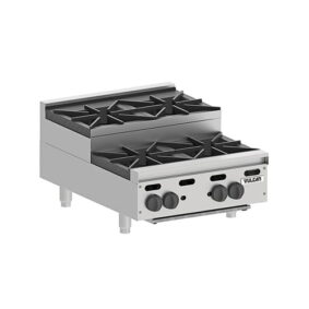 Vulcan VHP424U Liquid Propane 24" 4 Burner Step Up Countertop Range 110000 BTU
