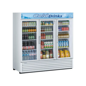 Turbo Air TGM-72RS-N White Three Section Glass Door Merchandising Refrigerator