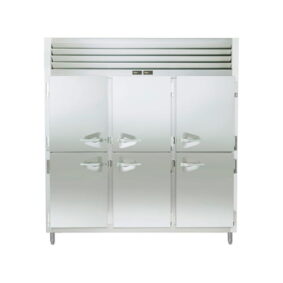 Traulsen RDT332WUT-HHS Stainless Steel 69.3 Cu. Ft. Three Section Half Door Reach In Refrigerator / Freezer