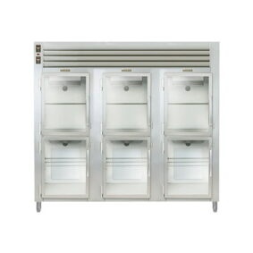 Traulsen AHF332WP-HHG Glass Half Door Three Section Reach In Pass-Through Heated Holding Cabinet
