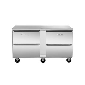 Traulsen UHT60-DD 60" Undercounter Refrigerator with 4 Drawers and Stainless Steel Back