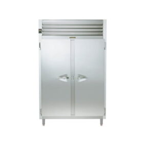 Traulsen Stainless Steel RHF232WP-FHS 55.8 Cu. Ft. Solid Door Two Section Reach In Pass-Through Heated Holding Cabinet