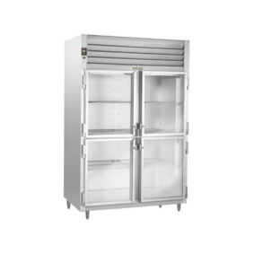 Traulsen Stainless Steel RHF232WP-HHG Glass Half Door Two Section Reach In Pass-Through Heated Holding Cabinet