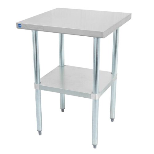 Thorinox DSST-2496-GS 24" x 96" stainless steel worktable with galvanized steel undershelf and legs - Image 1