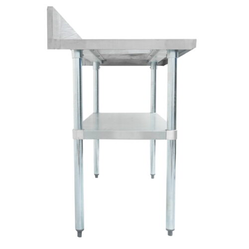 Thorinox DSST-3096-BK 30" x 96" stainless steel worktable with backsplash and galvanized steel undershelf and legs - Image 3