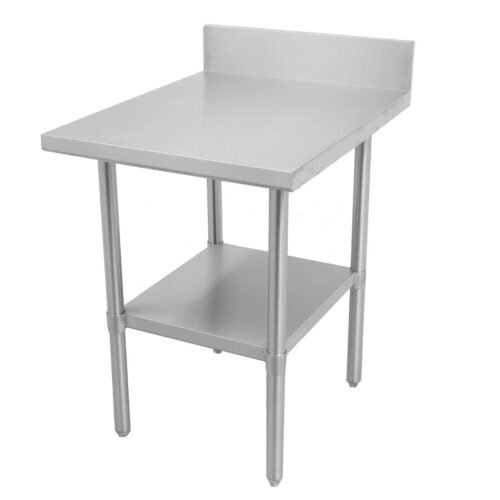 Thorinox DSST-2484-BKSS 24" x 84" stainless steel worktable with backsplash and stainless steel undershelf and legs - Image 1