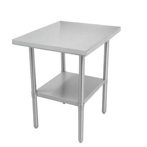 DSST-3024-SS-1.jpg Thorinox DSST-2460-SS 24" x 60" stainless steel worktable with stainless steel undershelf and legs - Image 1