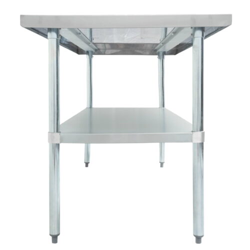 Thorinox DSST-3096-BK 30" x 96" stainless steel worktable with backsplash and galvanized steel undershelf and legs - Image 6