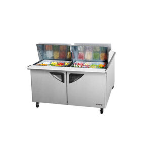 Turbo Air TST-60SD-24-N-DS 2 Door Mega Top Dual Sided Refrigerated Sandwich Prep Table