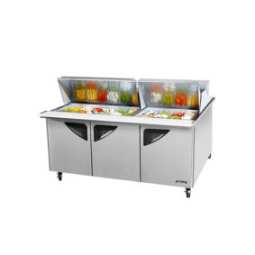 Turbo Air TST-72SD-30-N-DS 3 Door Mega Top Dual Sided Refrigerated Sandwich Prep Table