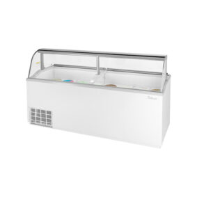 Turbo Air TIDC-91W-N White Low Curved Glass Ice Cream Dipping Cabinet