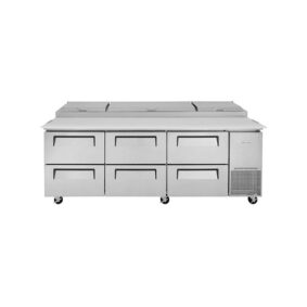 Turbo Air TPR-93SD-D6-N 6 Drawer Pizza Prep Table