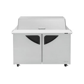 Turbo Air TST-48SD-18-N-DS 2 Door Mega Top Dual Sided Refrigerated Sandwich Prep Table