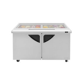 Turbo Air TST-60SD-24-N-GL 2 Door Mega Top Hinged Glass Lid Refrigerated Sandwich Prep Table