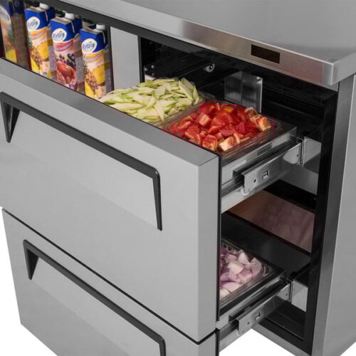 Turbo Air TWR-48SD-D2-N Worktop Refrigerator with One Door and Two Drawers - Image 5
