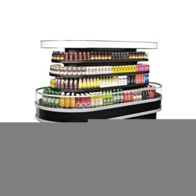 Turbo Air TIOM-36RSRB-N Black Air Curtain Oval Island Display Case