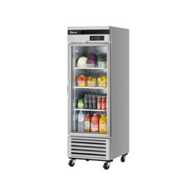 Turbo Air TSR-23GSD-N6 Bottom Mounted Glass Door Reach-In Refrigerator with LED Lighting