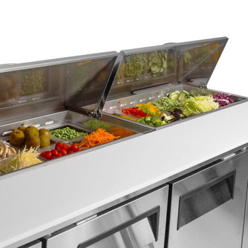 Turbo Air JST-72-N 3 Door Side Mount Compressor Refrigerated Sandwich Prep Table - Image 4