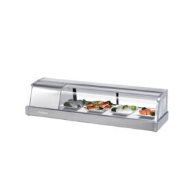 Turbo Air SAK-50L-N Stainless Steel Curved Glass Refrigerated Sushi Case - Left Side Compressor