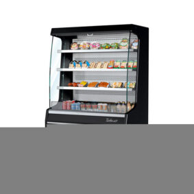 Turbo Air TOM-40MB-SP-N Black Air Curtain Merchandiser with Solid Side Panels