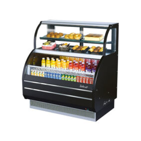 Turbo Air TOM-W-60SB-N Black Slim Line Dual Service Refrigerated Open Display Merchandiser