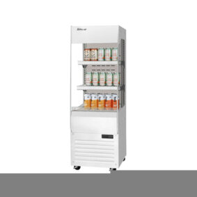 Turbo Air TOM20-60N-W White Slim Vertical 2-Shelf Open Display Case