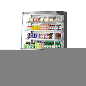 Turbo Air TOM-40MS-N 39 Stainless Steel Mid Height Vertical Open Display Case