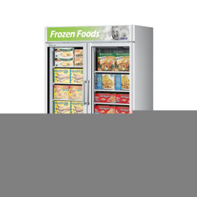 Turbo Air TGF-47SD-N-W White Swing 2 Door Freezer with LED Advertising Panel